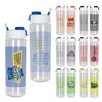 Two Tone Pop Up 24 oz. Full Color Debossed Bottle